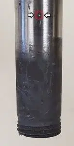 Cut-Off Bolt showing indent